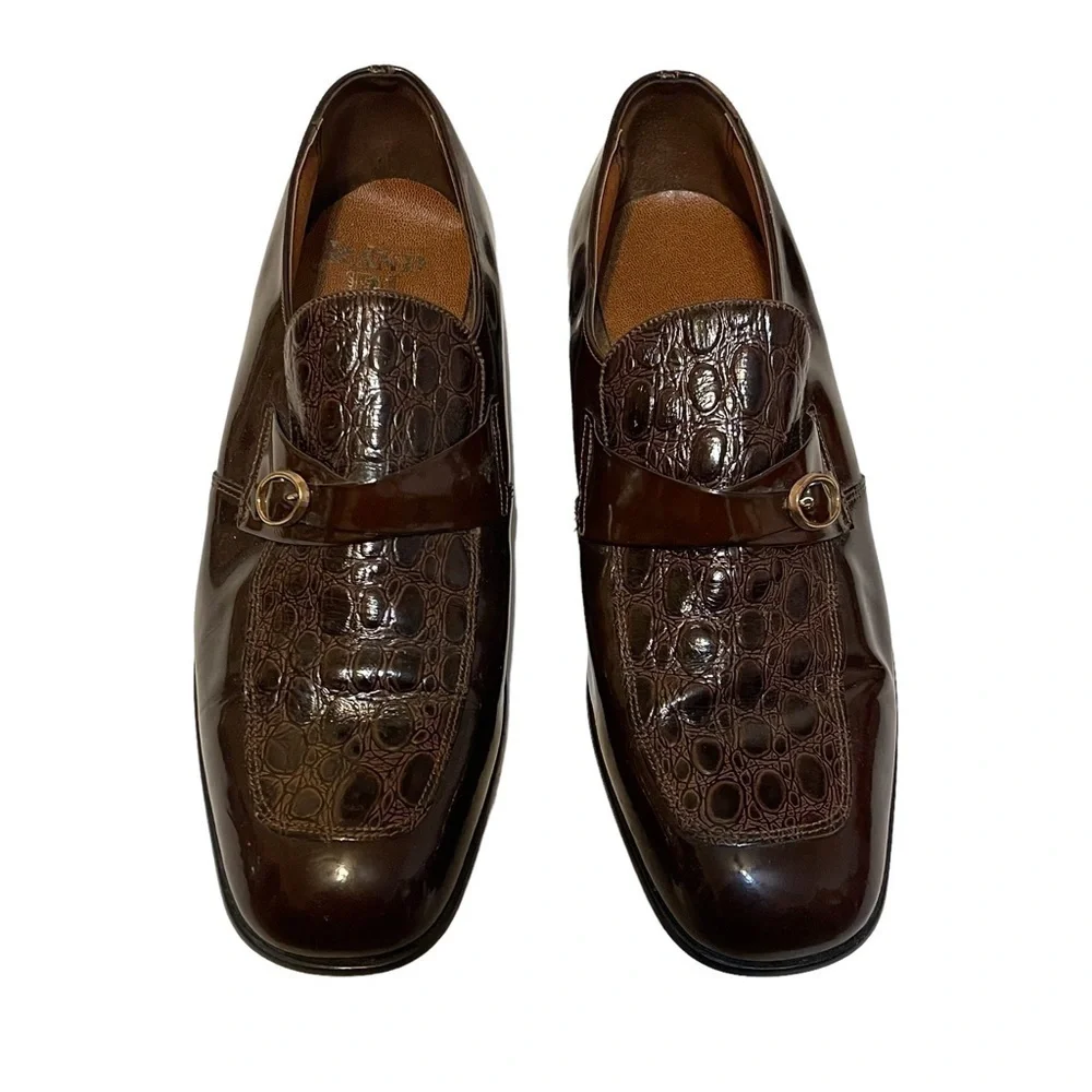 Mens RAND Patent Leather Slip On Loafers Dress Shoes - Picture 3 of 8